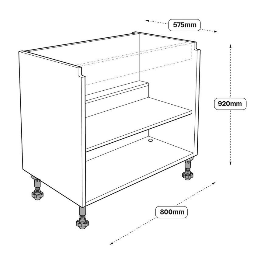 800 Sink Base Cabinet Line Drawing