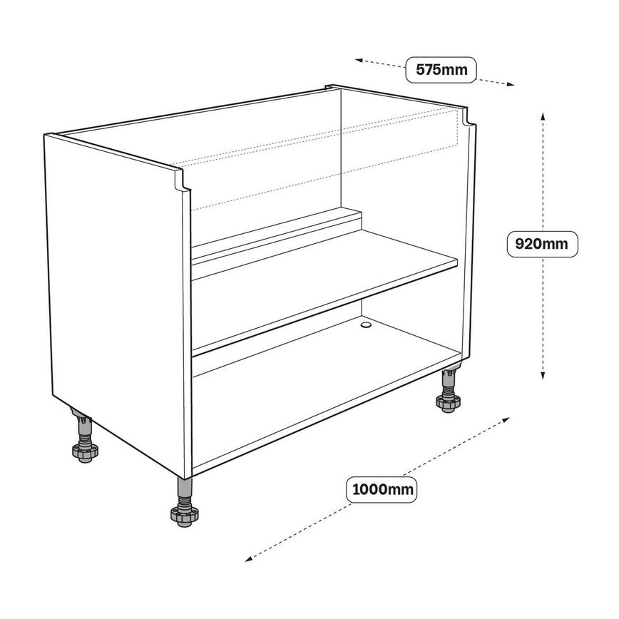 1000 Sink Base Cabinet Line Drawing