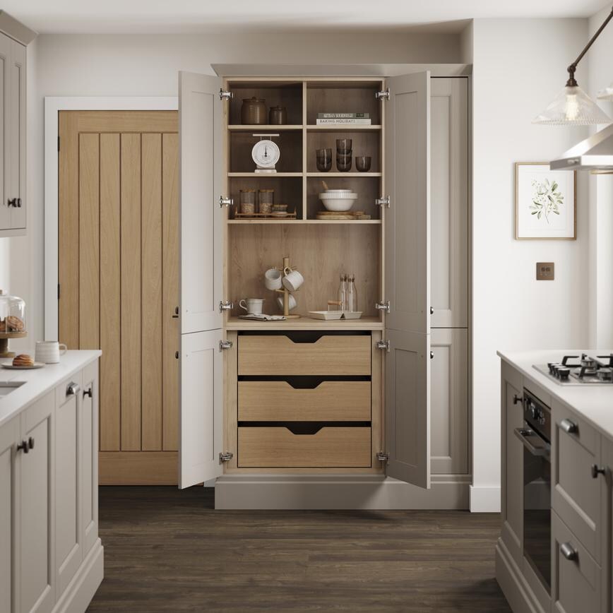 Natural Oak 700mm Ready Assembled Scalloped Pan Drawer