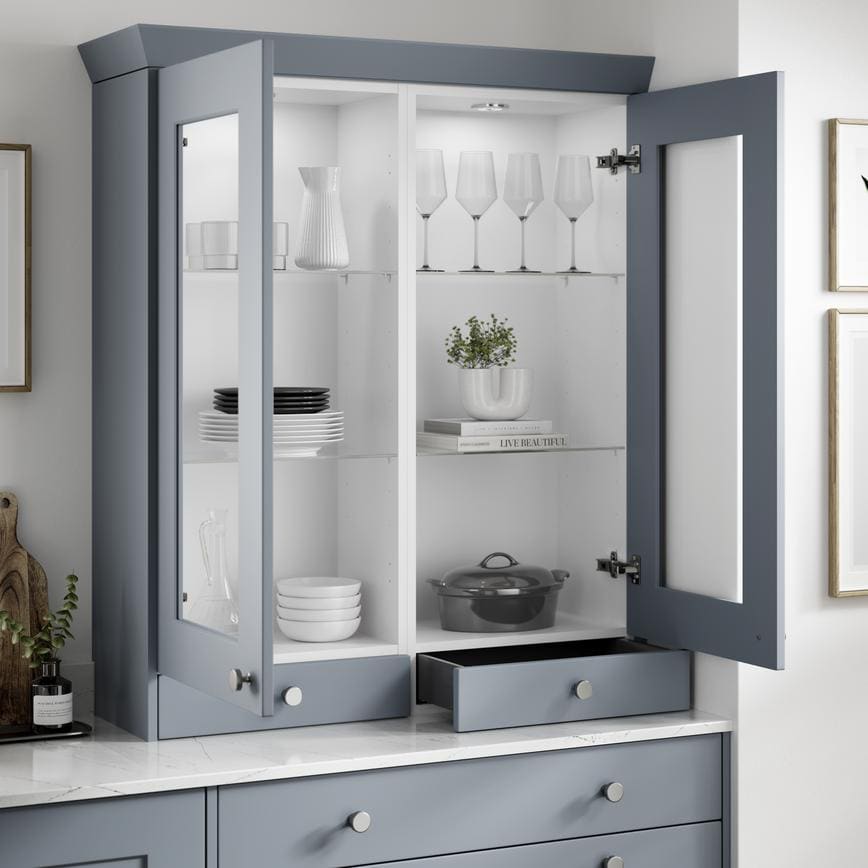 500mm White Tall Glass Wall Cab