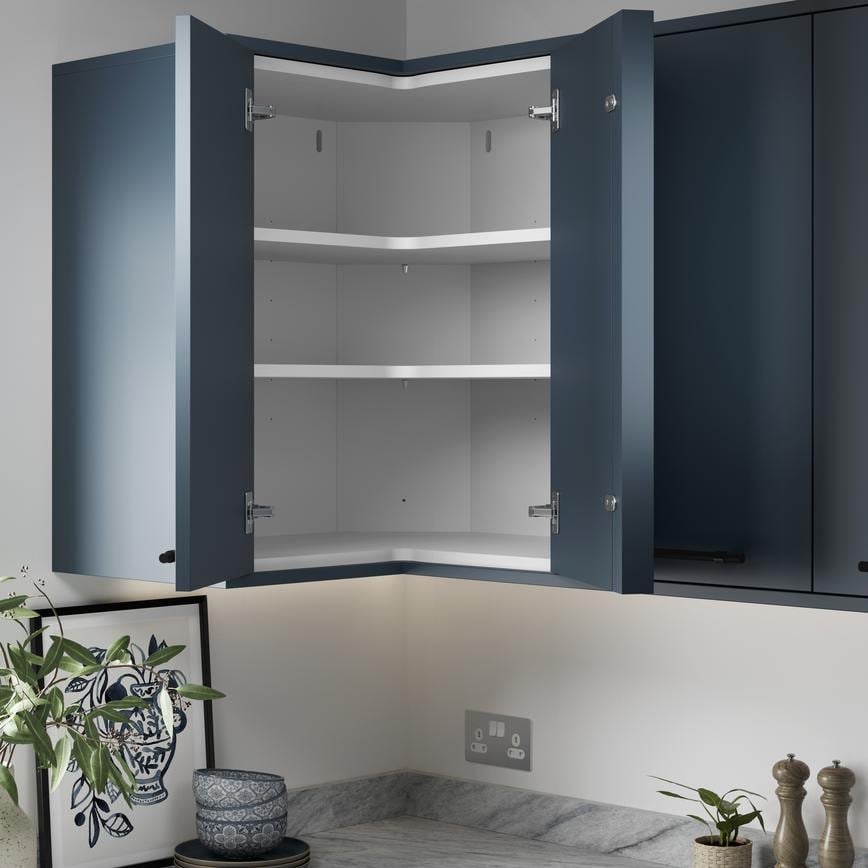 L Shaped White Corner Wall Unit