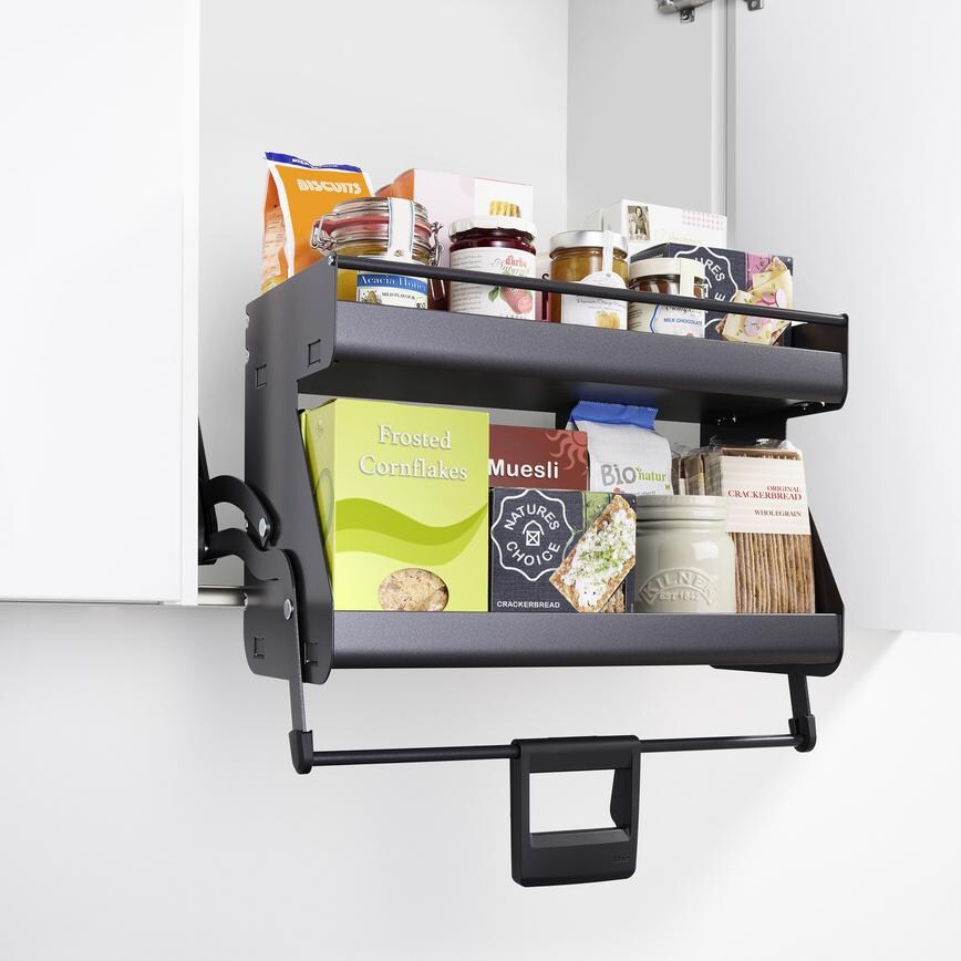 White 600 Full Height Pull Down Wall Cabinet