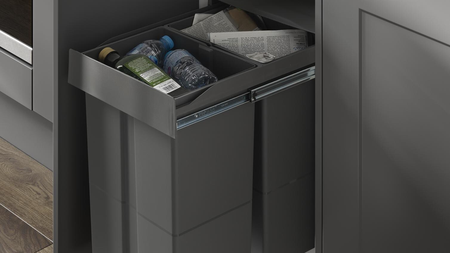 58L pull-out recycling bin