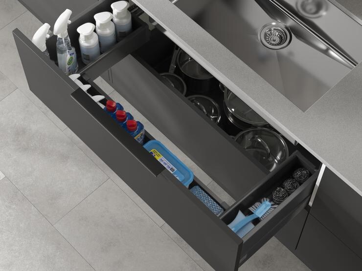 1000mm sink base drawer pack