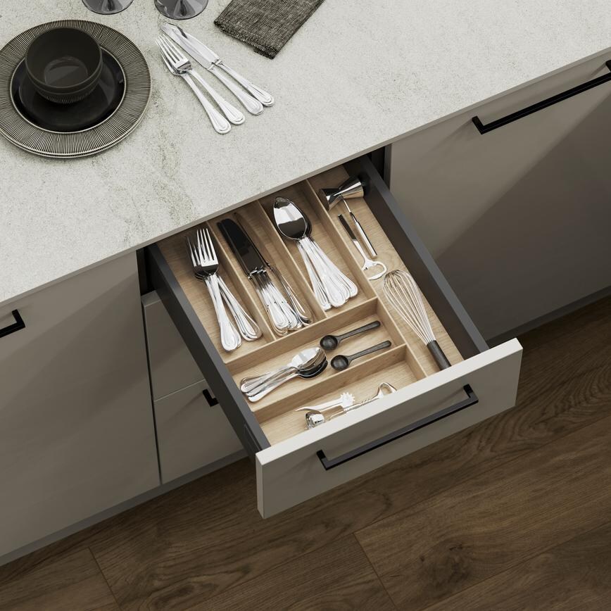 400mm oak cutlery tray