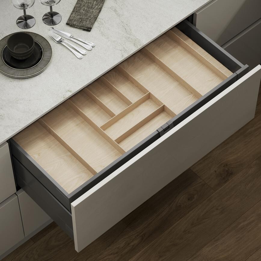 1000mm contemporary Oak Cutlery Tray