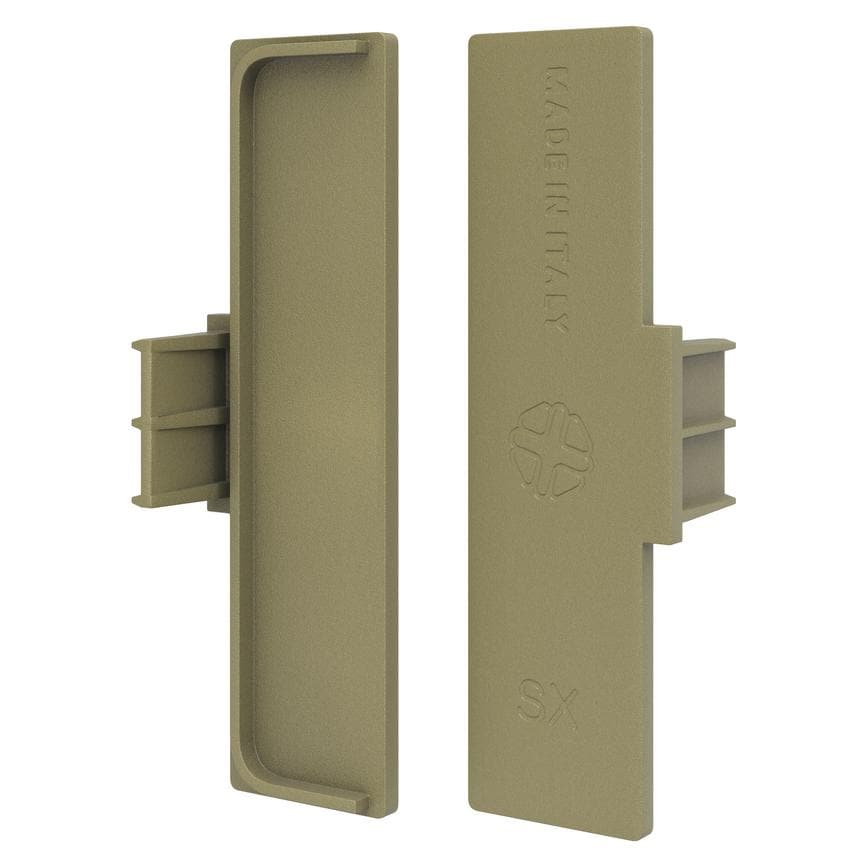 Brass Drawer Profile Handleless End Cap Pair