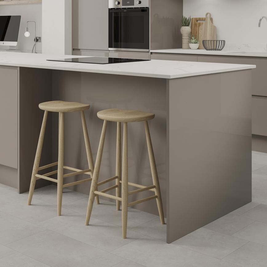 Clerkenwell Gloss Sand Grey 910mm x 2400mm x 16mm Breakfast Bar Panel