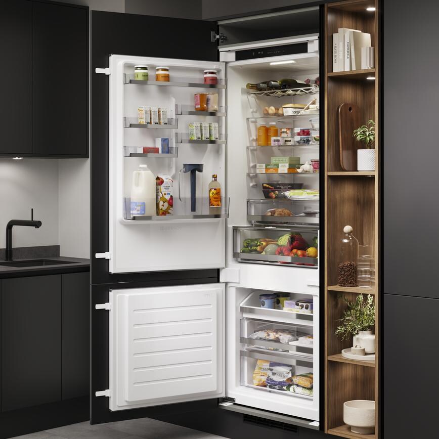 Croft Grey Handleless 750 Tall Fridge Freezer Twr Cabinet Pack 1 Hockley SM Black Handlesless