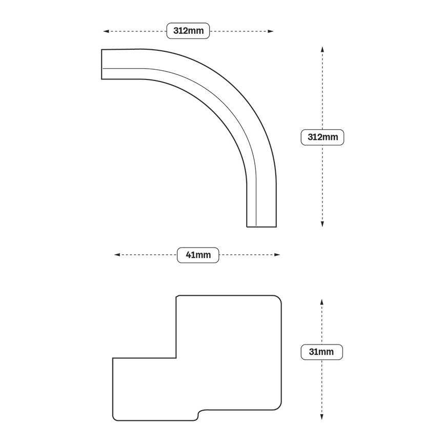 Square Curve Cornice Return (XX46) Line Drawing