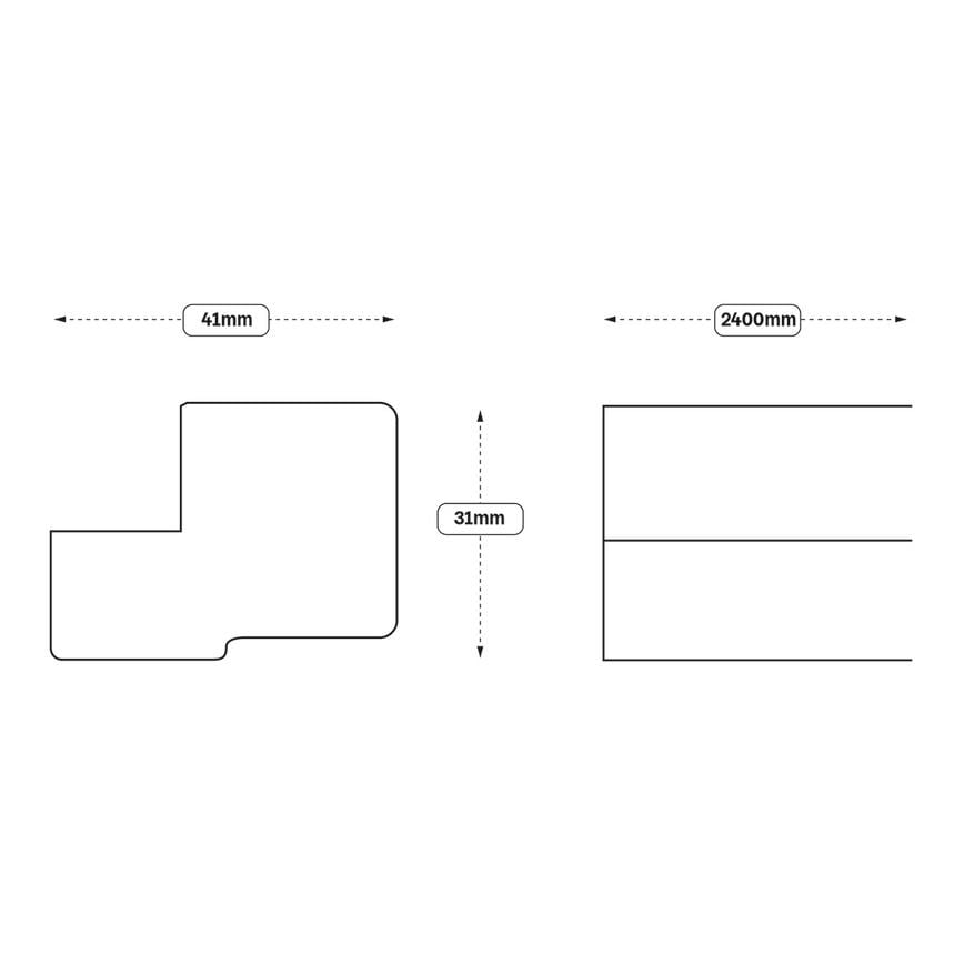 Square Profile Cornice (XX24) Line Drawing