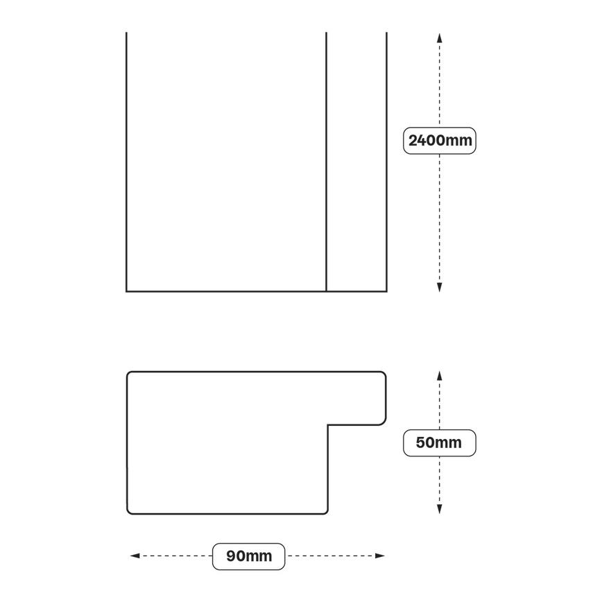 Thick Decor End Post (XX70) Line Drawing