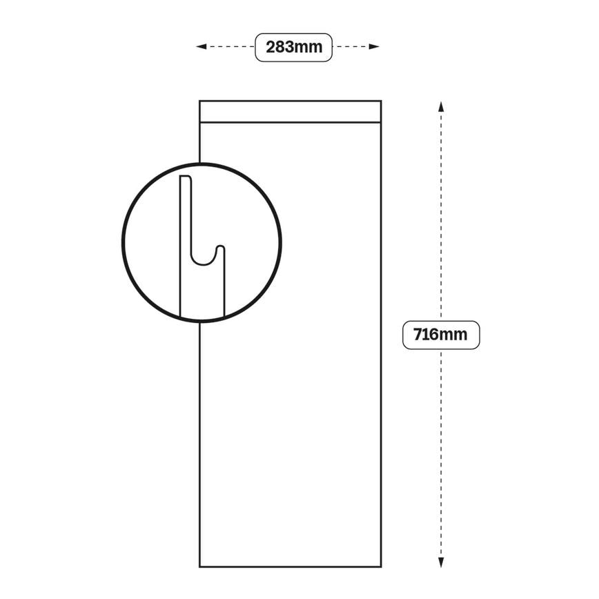 Clerkenwell Curved Base Decor End (XX68) Line Drawing