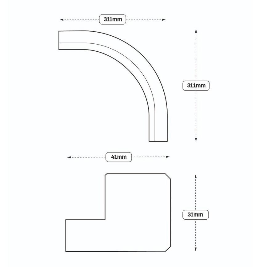 Halesworth Square Curve Cornice Return (XX45) Line Drawing