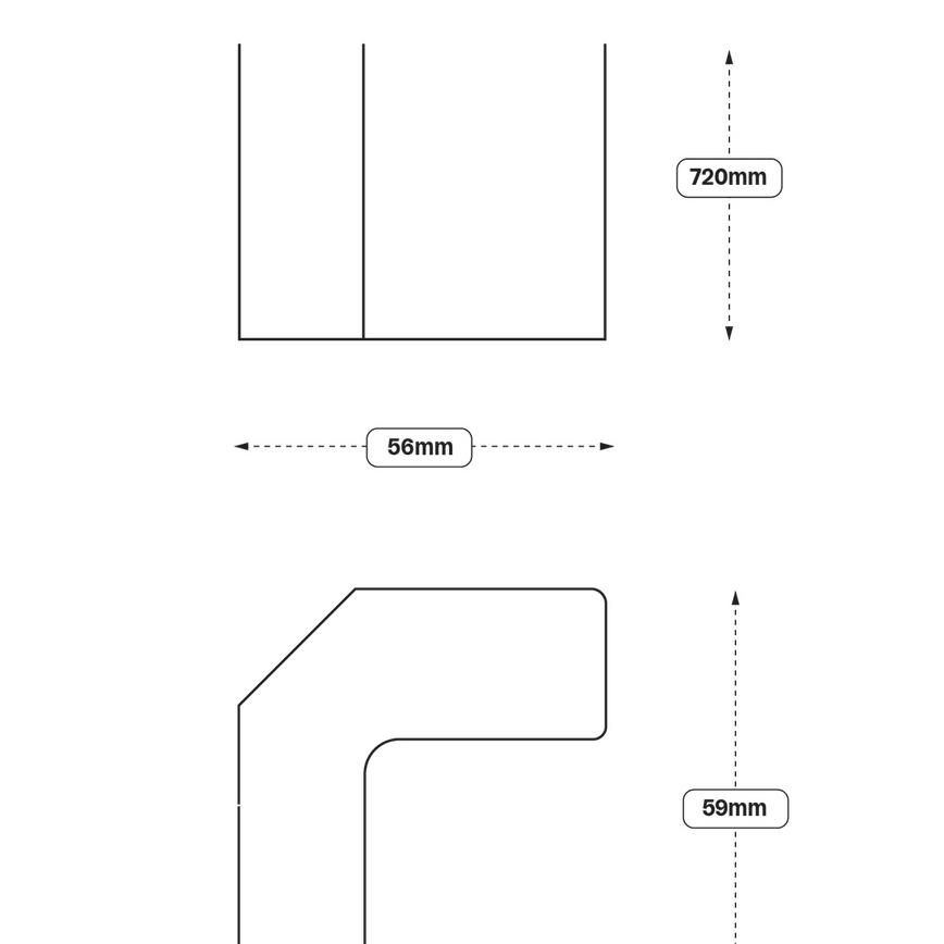 Base Corner Fillet (XX10) Chilcomb Elmbridge Line Drawing