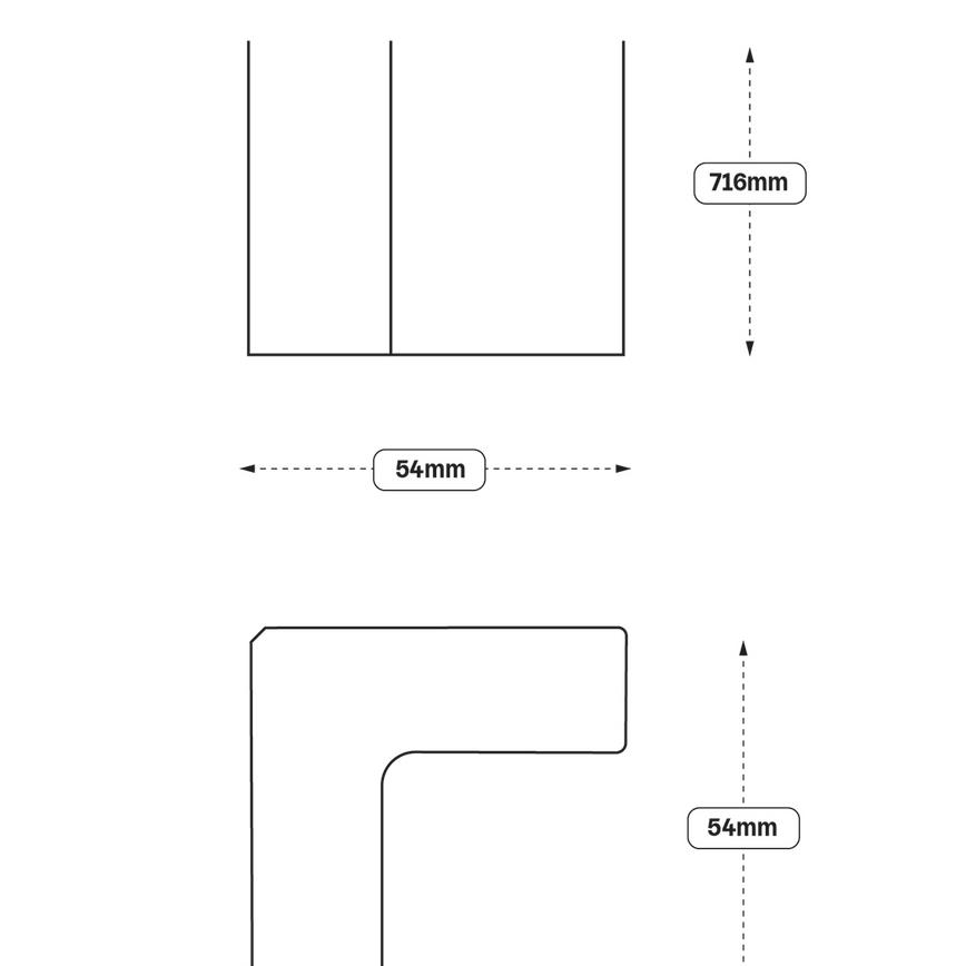 Full Height Base and Carousel Corner Fillet (XX0P) (Hockley) Line Drawing