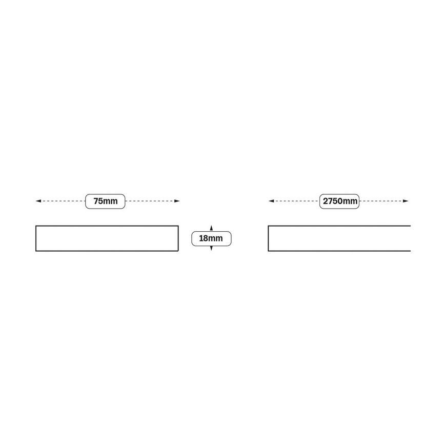 Square Profile Cornice 18mm (XX2K) 2750mm Line Drawing