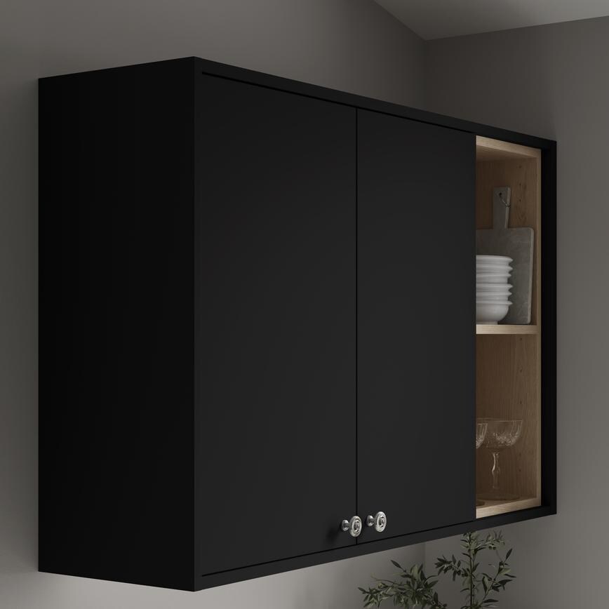 Super Matt Black Square Profile Cornice Pelmet 18mm