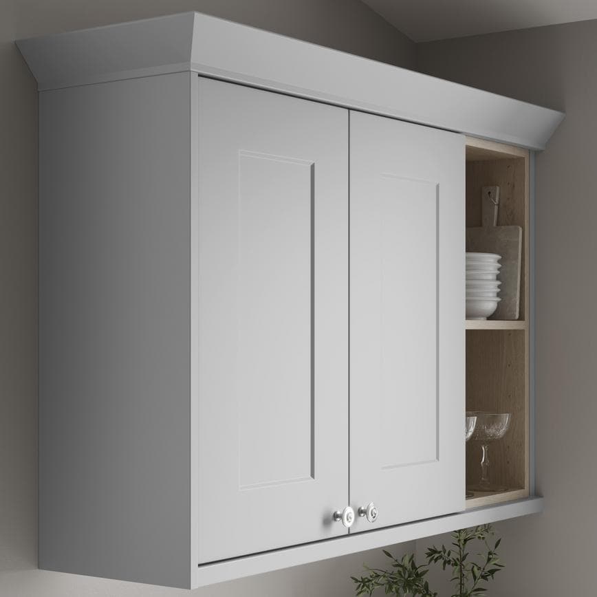 Dove Grey Classics Profile Cornice fitted with wall cabinet