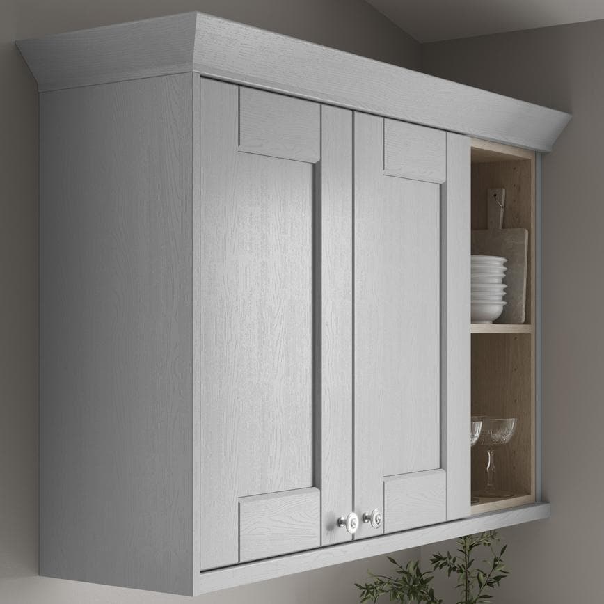 Fairford Dove Grey Cornice Classic Profile fitted with wall cabinet
