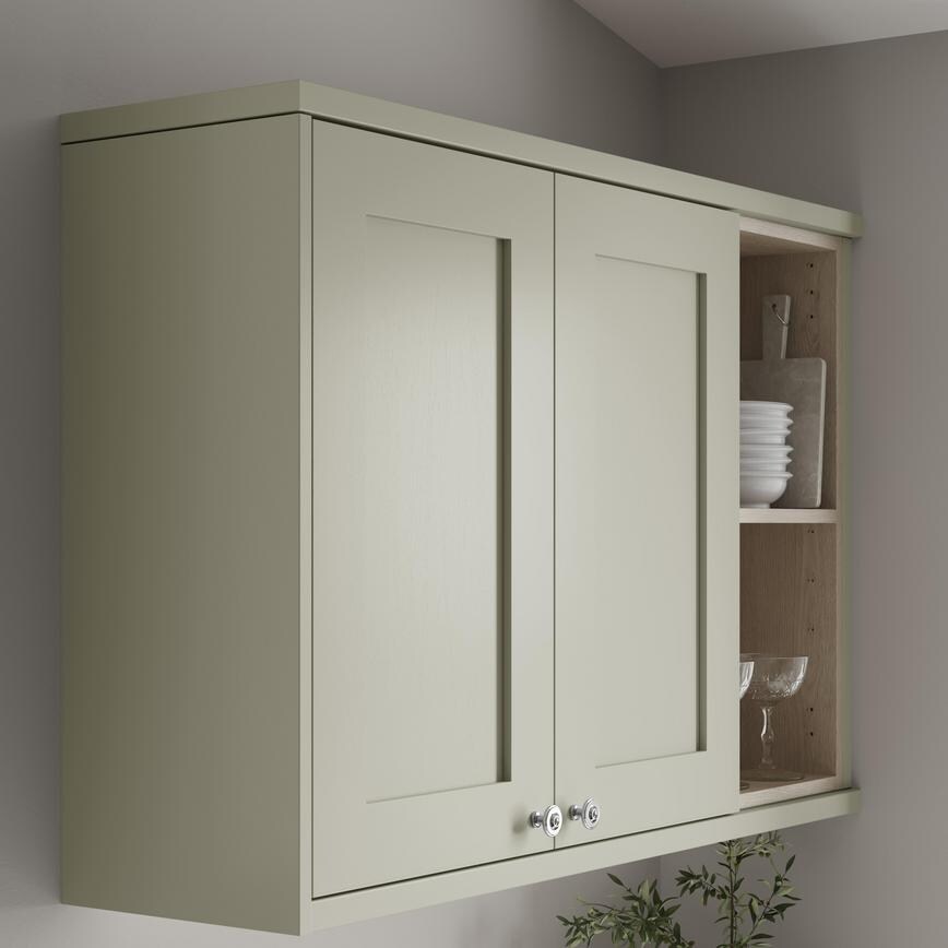Sage Green Cornice Classic Profile fitted with wall cabinet