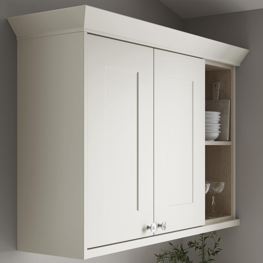 Ivory Cornice Classic Profile fitted with wall cabinet