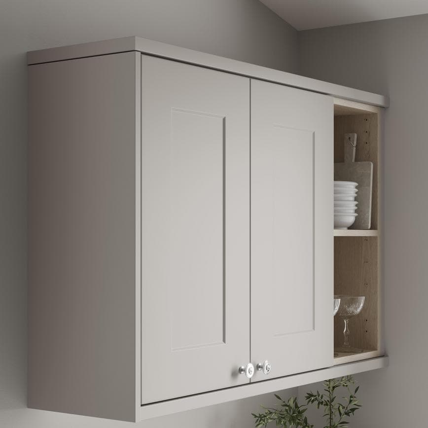 Pebble Square Profile Cornice/Pelmet fitted with wall cabinet