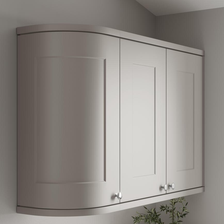 Pebble Curved Cabinet Cornice/Pelmet Return Square Profile fitted with wall cabinet