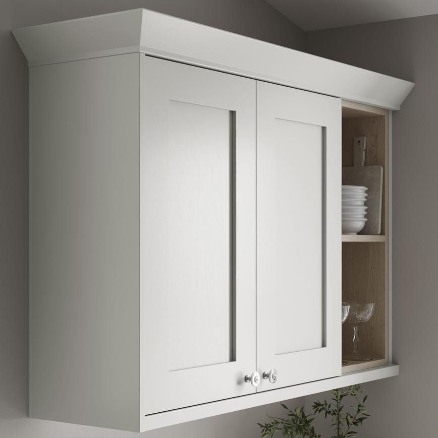 Chilcomb Porcelain Classic Profile Cornice fitted with wall cabinet