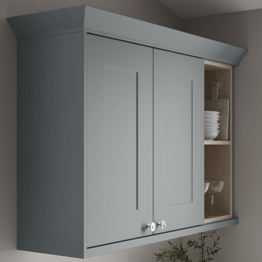 Dusk Blue Classic Profile Cornice fitted with wall cabinet