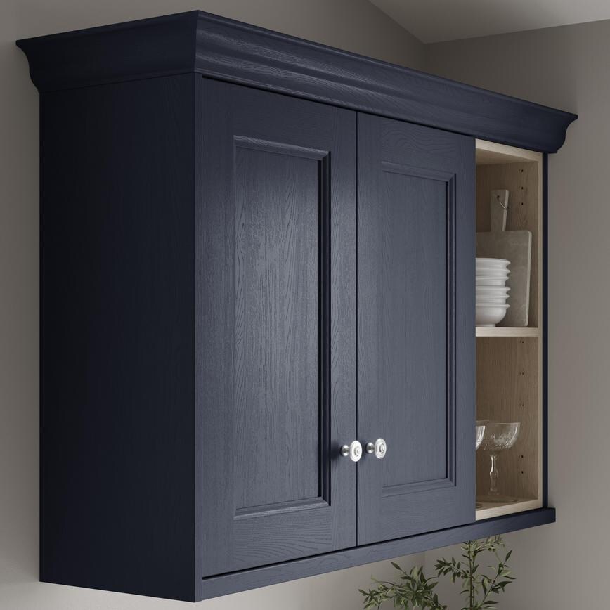 Elmbridge Navy Decorative Cornice 2.4m with wall cabinet