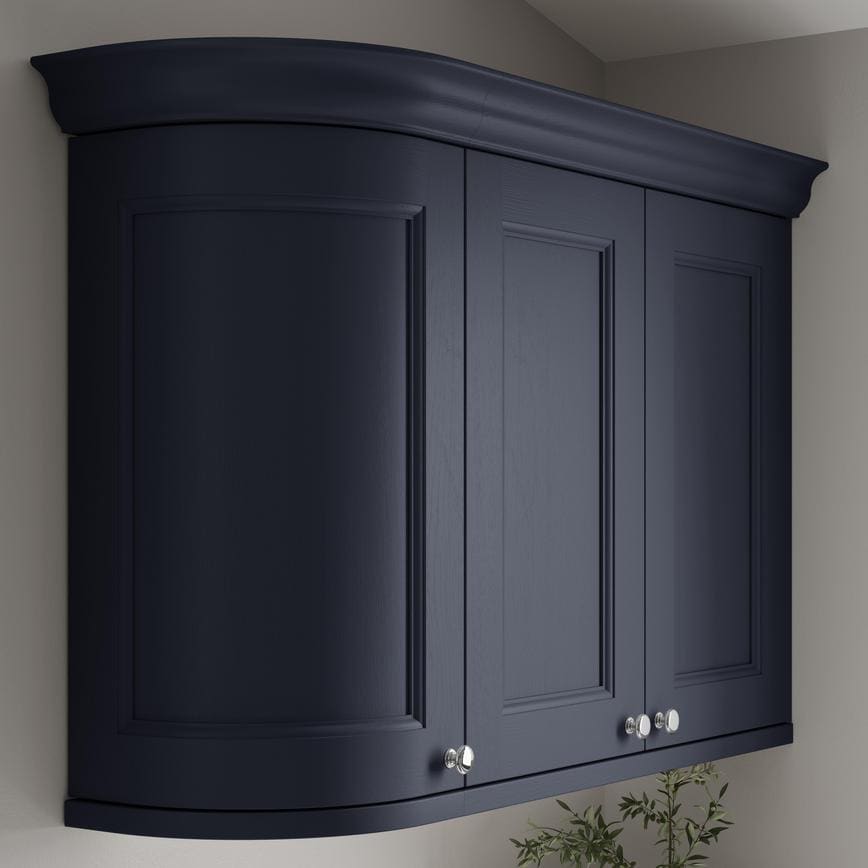 Elmbridge Navy Curve Cabinet Corner Return Decorative Profile with wall cabinet