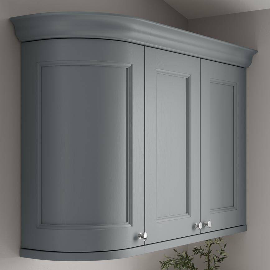 Elmbidge Dusk Blue Curve Cabinet Corner Return Decorative Profile with wall cabinet