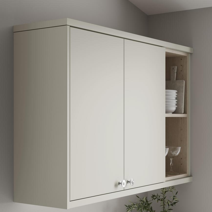 Sandstone Square Profile Cornice/Pelmet with wall cabinet