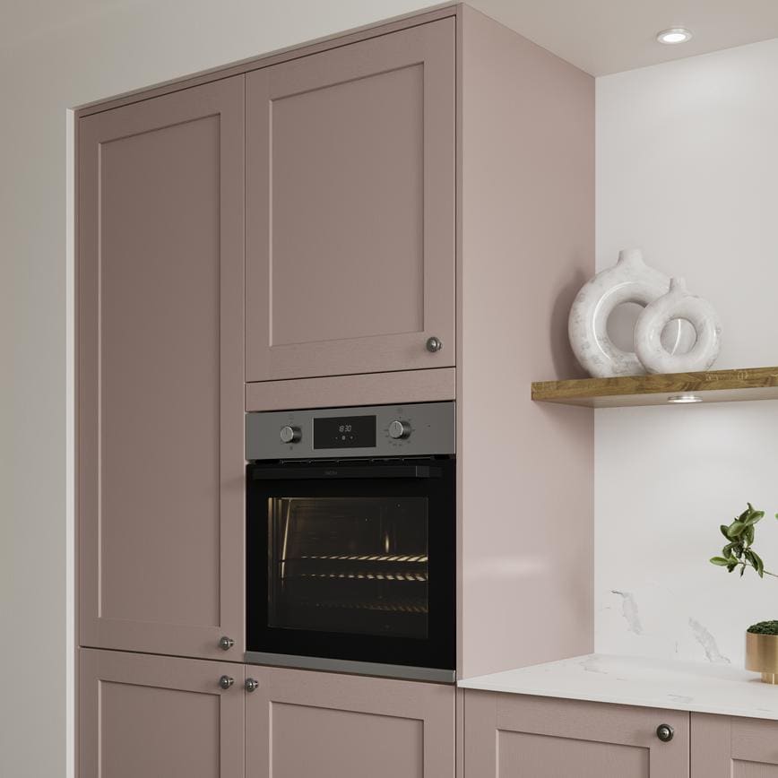 Antique Rose 67mm Appliance Tower Infill Shown with Appliance Tower Cabinets and Oven