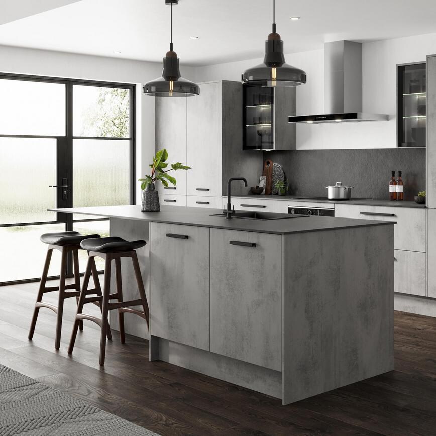 Hockley Mirror Gloss Dove Grey 940mm x 2400mm x 16mm Breakfast Bar Panel