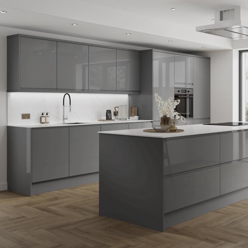 Gloss Slate Grey 910mm x 2400mm x 16mm Breakfast Bar Panel