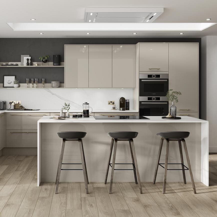Hockley Mirror Gloss White 940mm x 2400mm x 16mm Breakfast Bar Panel