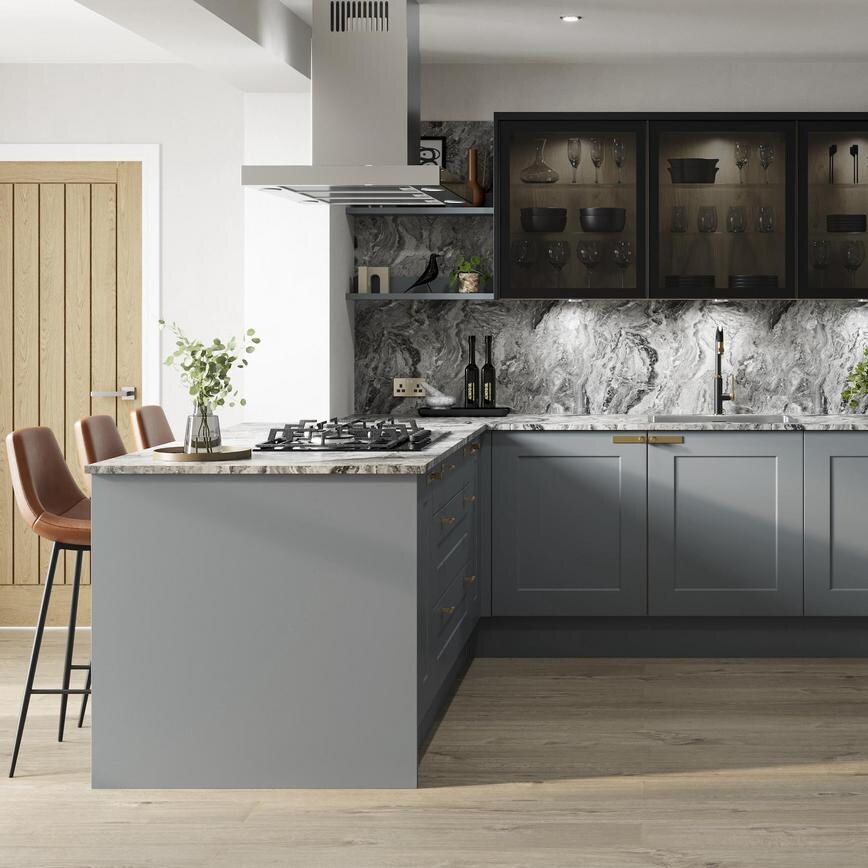 Chelford Matt Fir Green 910mm x 2400mm x 18mm Breakfast Bar Panel