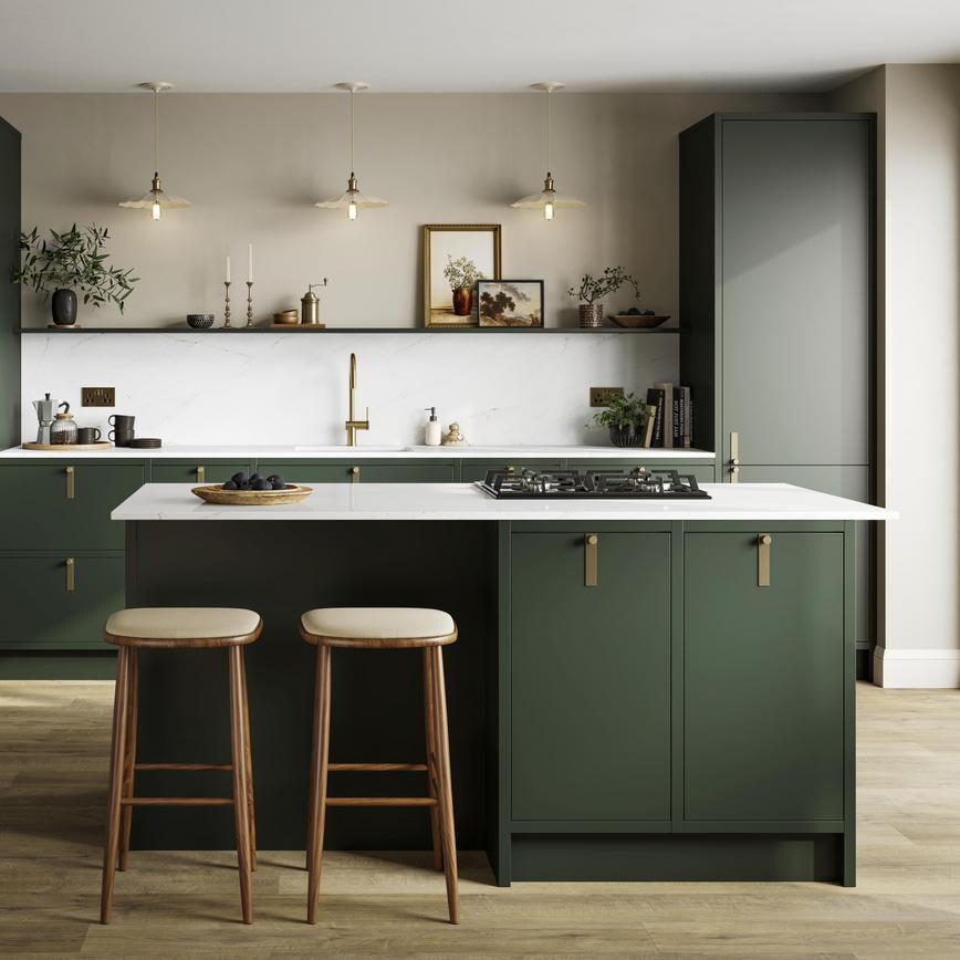 Hockley Super Matt Reed Green 940mm x 2400mm x 16mm Breakfast Bar Panel