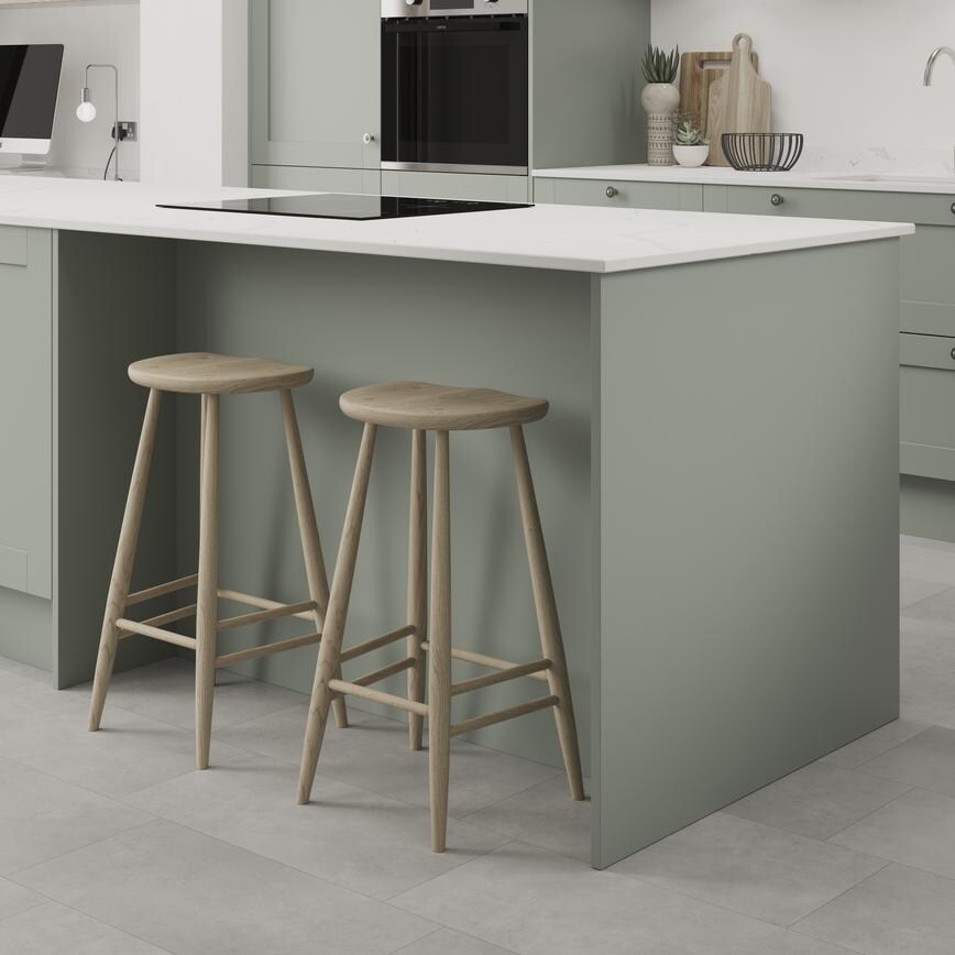 Reed Green Grained Breakfast Bar Backing Panel Lifestyle
