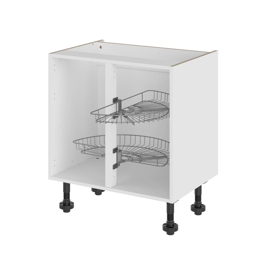Standard Silver 800mm Half Corner Carousel  In Base Unit