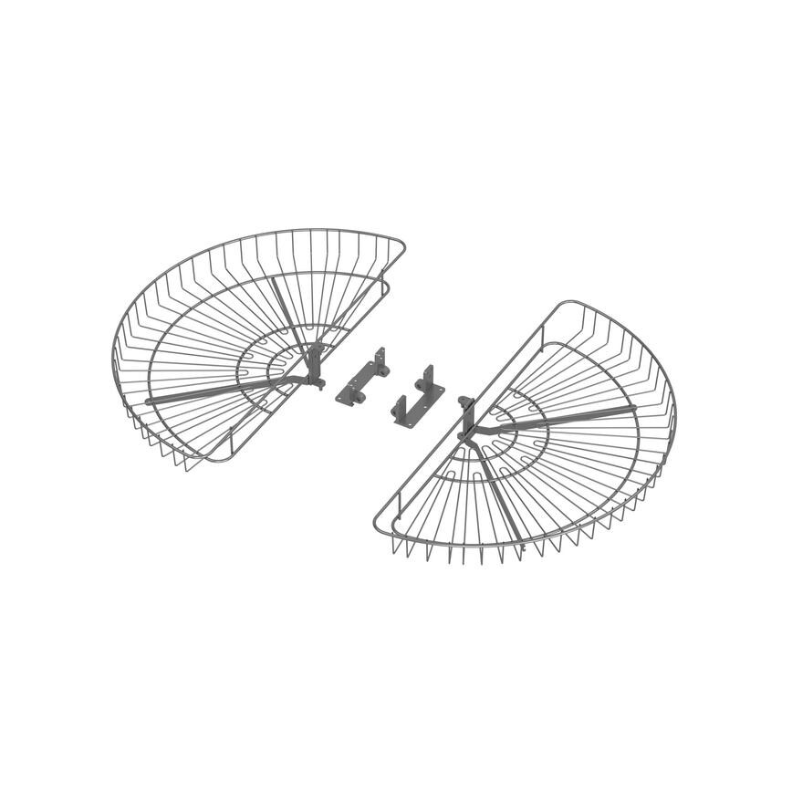 Standard Silver 800mm Half Corner Carousel Isolated