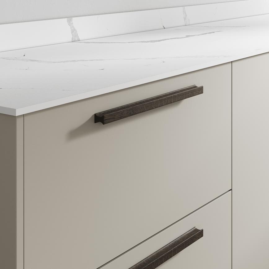 Reed Lacquered Dark Oak Mounted Trim Bar Cupboard Handle 400mm