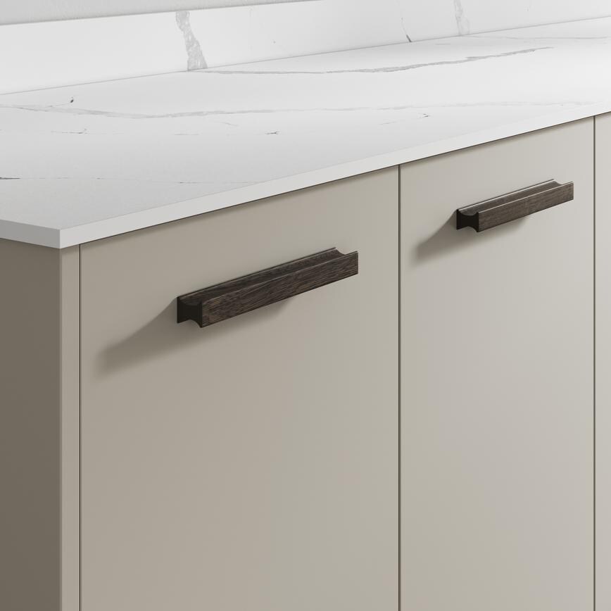 Reed Lacquered Dark Oak Mounted Trim Bar Cupboard Handle 200mm