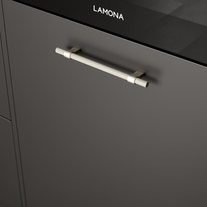 Knurled Brushed Nickel Effect T Bar Cupboard Handle 225mm