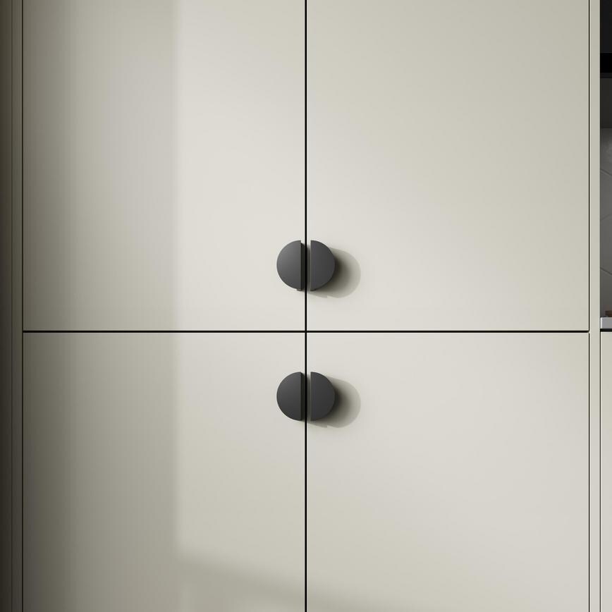 Lunar Smooth Black Curved Pull Cupboard Handle 85mm