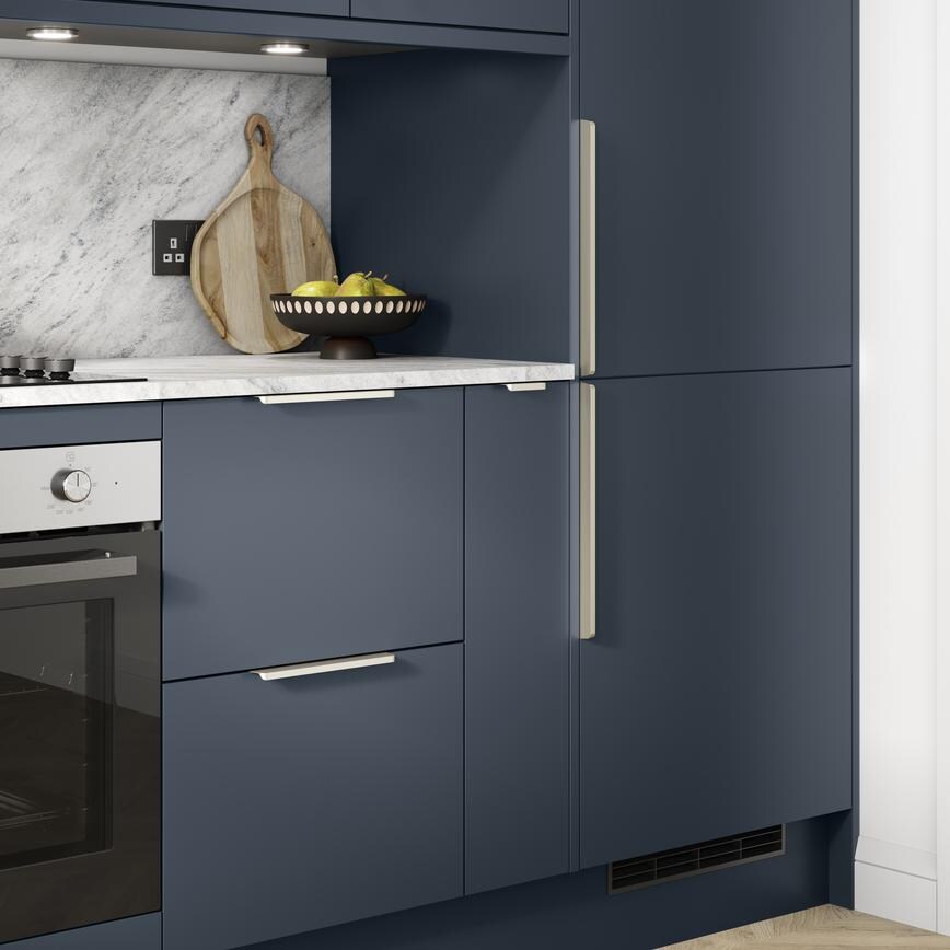 Edge Brushed Nickel Effect Trimline Bar Cupboard Handle 80mm
