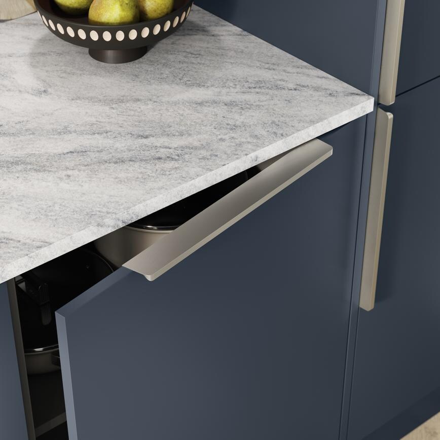 Edge Brushed Nickel Effect Trimline Bar Cupboard Handle 380mm