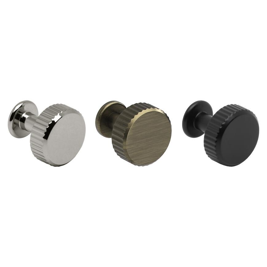Fluted Classic Round Cupboard Door Knob 30mm Family